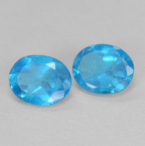 Pedras preciosas de apatita azul natural de 0,72 ct, corte oval, VS-SI
