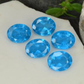 Pedras preciosas de Apatita azul intenso natural de 1.66 ct, Corte Oval, VS-SI