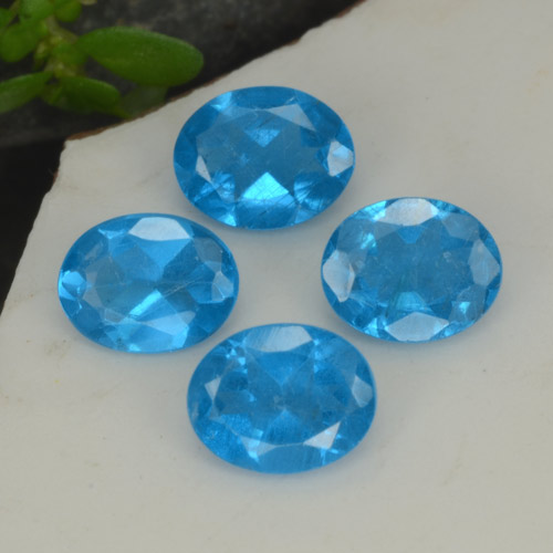 Pedras preciosas de apatita azul natural de 1,25 ct, corte oval, VS-SI