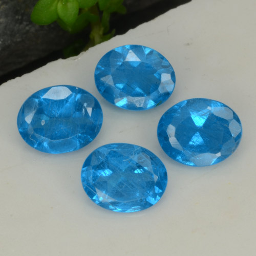 Pedras preciosas de Apatita azul intenso natural de 1.34 ct, Corte Oval, VS-SI
