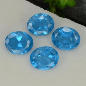Pedras preciosas de Apatita azul intenso natural de 1.34 ct, Corte Oval, VS-SI