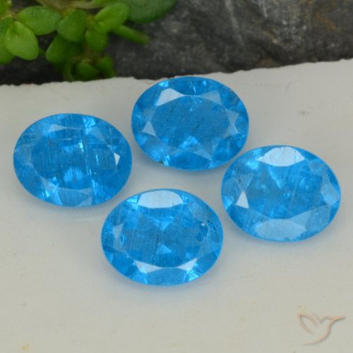 1.52ctw Natural azul intenso Apatita, oval, VS-SI