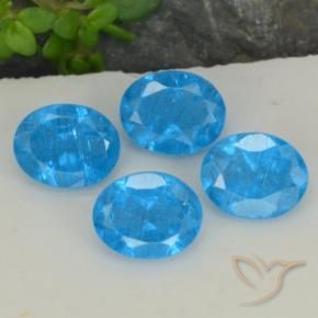 Pedras preciosas de Apatita azul intenso natural de 1.52 ct, oval, VS-SI