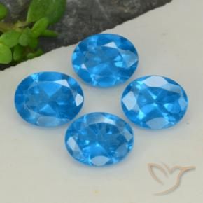 Pedras preciosas de Apatita azul intenso natural de 1.43 ct, oval, VS-SI