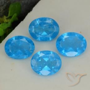 Pedras preciosas de Apatita azul intenso natural de 1.28 ct, oval, VS-SI