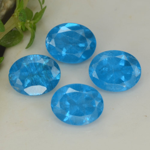 Pedras preciosas de apatita azul natural de 1,60 ct, corte oval, VS-SI