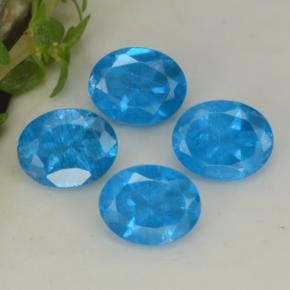Pedras preciosas de apatita azul natural de 1,60 ct, corte oval, VS-SI