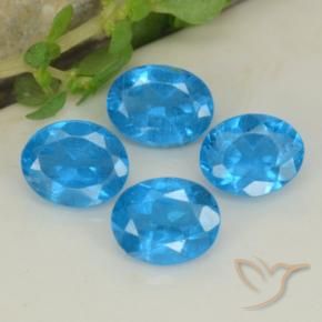 Pedras preciosas de Apatita azul intenso natural de 1.40 ct, oval, VS-SI