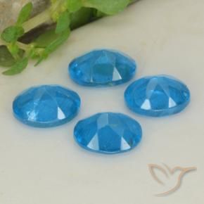 Pedras preciosas de Apatita azul intenso natural de 1.40 ct, oval, VS-SI