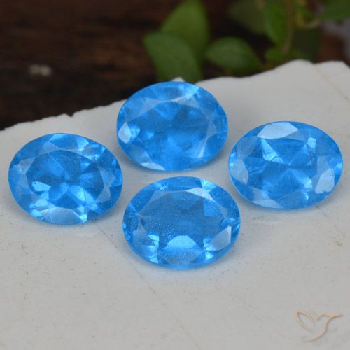 1.29ctw Natural azul intenso Apatita, oval, VS-SI