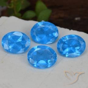 Pedras preciosas de Apatita azul intenso natural de 1.29 ct, oval, VS-SI