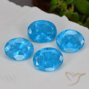 Pedras preciosas de Apatita azul intenso natural de 1.34 ct, oval, VS-SI