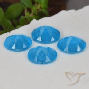 Pedras preciosas de Apatita azul intenso natural de 1.34 ct, oval, VS-SI
