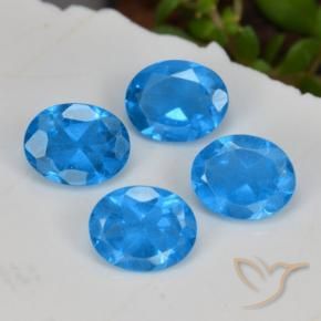 Pedras preciosas de Apatita azul intenso natural de 1.40 ct, oval, VS-SI