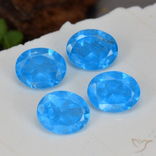 1.41ctw Natural azul intenso Apatita, oval, VS-SI