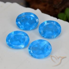 Pedras preciosas de Apatita azul intenso natural de 1.41 ct, oval, VS-SI