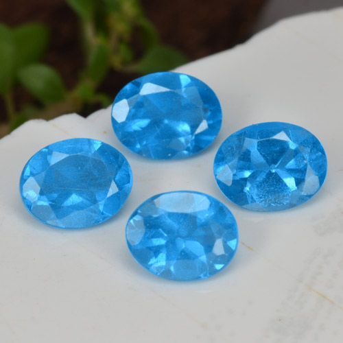 Pedras preciosas de apatita azul natural de 1,33 ct, corte oval, VS-SI