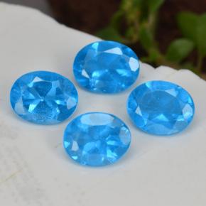 Pedras preciosas de apatita azul natural de 1,33 ct, corte oval, VS-SI