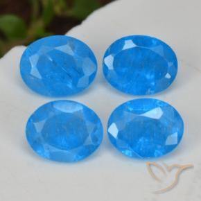 Pedras preciosas de Apatita azul intenso natural de 1.43 ct, oval, VS-SI