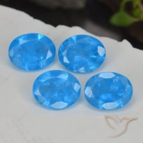 Pedras preciosas de Apatita azul intenso natural de 1.48 ct, oval, VS-SI