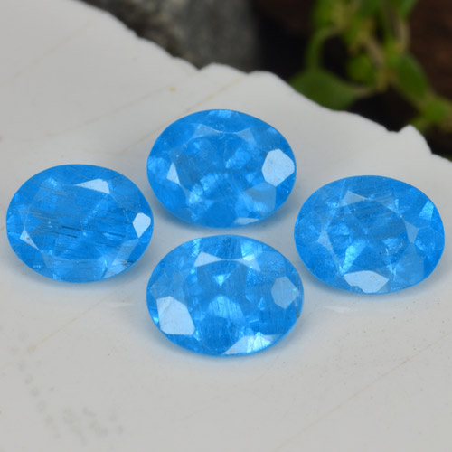Pedras preciosas de apatita azul natural de 1,40 ct, corte oval, VS-SI