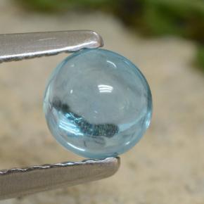 Apatita azul natural 0,47ct, corte redondo, transparente