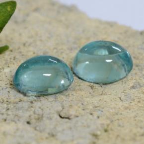 Pedras preciosas de apatita bebê azul natural de 0,84 ct, corte oval, transparente