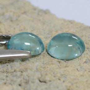 Pedras preciosas de apatita bebê azul natural de 0,84 ct, corte oval, transparente