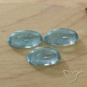 Pedras preciosas de Apatita Azul esverdeado brilhante natural de 1.25 ct, oval, Transparente