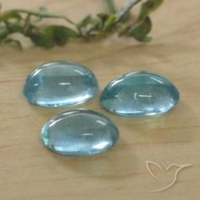 Pedras preciosas de Apatita Azul esverdeado brilhante natural de 1.43 ct, oval, Transparente