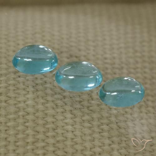 1.43ctw Natural Aqua Blue Apatita, oval, Transparente