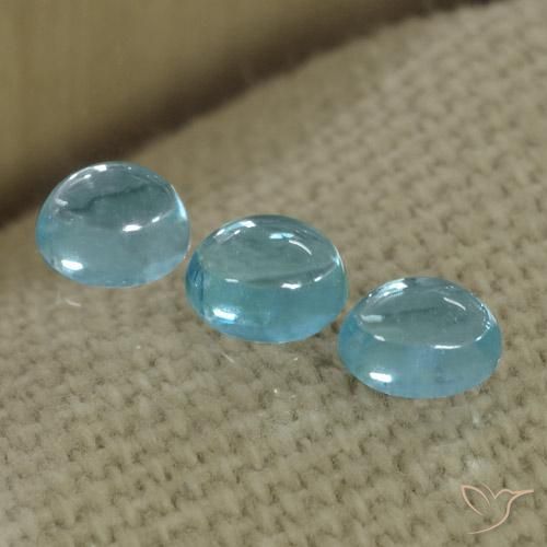1.43ctw Natural Aqua Blue Apatita, oval, Transparente