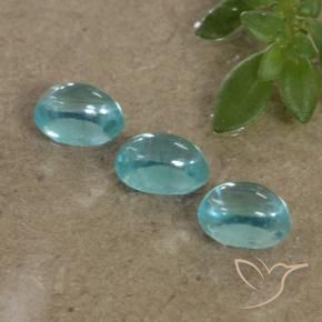 Pedras preciosas de Apatita Azul médio natural de 1.14 ct, oval, Transparente