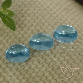 Pedras preciosas de Apatita Verde azul claro médio natural de 1.32 ct, oval, Transparente