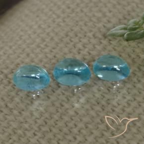 Pedras preciosas de Apatita Azul natural de 1.02 ct, oval, Transparente