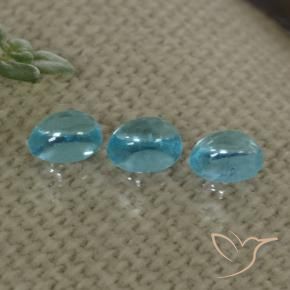 Pedras preciosas de Apatita Azul natural de 1.02 ct, oval, Transparente
