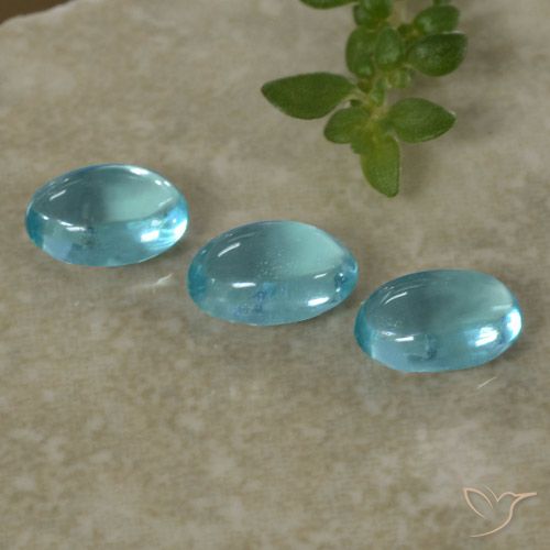 Pedras preciosas de apatita azul natural de 1,32 ct, corte oval, transparente
