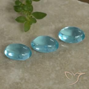 Pedras preciosas de apatita azul natural de 1,32 ct, corte oval, transparente