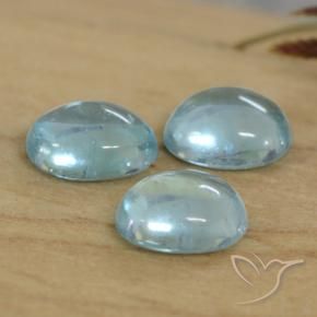 Pedras preciosas de Apatita Azul claro natural de 1.01 ct, oval, Transparente