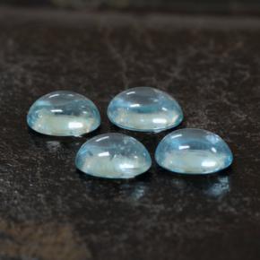 Pedras preciosas de apatita azul natural de 1,26 ct, corte oval, transparente