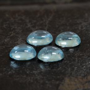 Pedras preciosas de apatita azul natural de 1,26 ct, corte oval, transparente