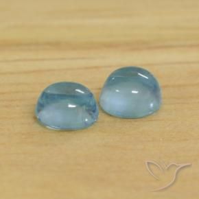 Pedras preciosas de Apatita Bebê azul natural de 0.81 ct, Redondo, Transparente