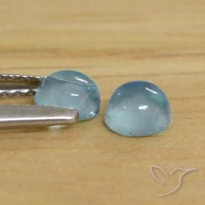Pedras preciosas de Apatita Bebê azul natural de 0.81 ct, Redondo, Transparente