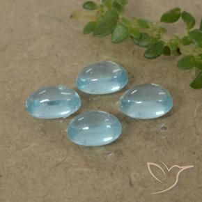 Pedras preciosas de Apatita Azul Esverdeado Claro natural de 1.37 ct, oval, Transparente