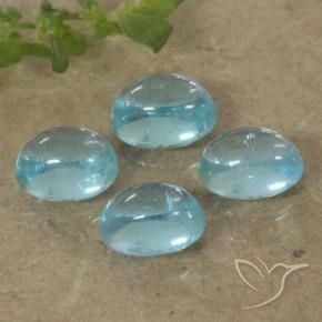 Pedras preciosas de Apatita Azul Esverdeado Claro natural de 1.59 ct, oval, Transparente