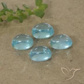 Pedras preciosas de Apatita Azul Esverdeado Claro natural de 1.59 ct, oval, Transparente