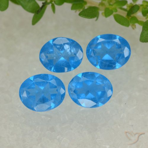1.34ctw Natural azul intenso Apatita, oval, VS-SI