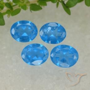 Pedras preciosas de Apatita azul intenso natural de 1.34 ct, oval, VS-SI