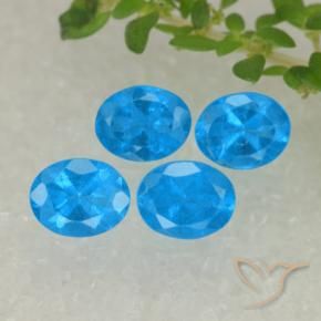 Pedras preciosas de Apatita Azure Profundo natural de 1.57 ct, oval, VS-SI