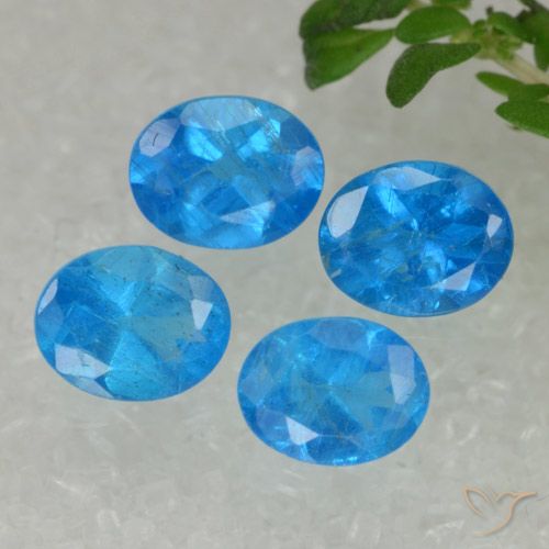 1.57ctw Natural azul intenso Apatita, oval, VS-SI